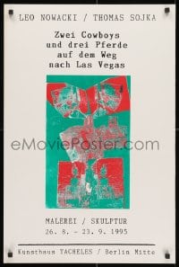 3g238 ZWEI COWBOYS UND DREI PFERDE AUF DEM WEG NACH LAS VEGAS 20x30 German art exhibition 1995