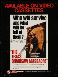 3g152 TEXAS CHAINSAW MASSACRE 18x24 video poster R1982 Tobe Hooper cult classic slasher horror!