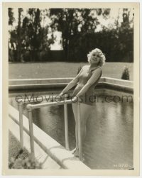 3h097 ANITA PAGE 8x10.25 still 1920s the MGM star ready to take a back-flip into her swimming pool!