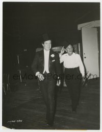 3h123 BEAU JAMES candid 7.25x9.5 still 1957 Bob Hope in costume escorting Jimmy Durante to the set!