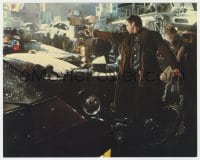 3h029 BLADE RUNNER color 8x10 still 1982 Harrison Ford in street pointing gun, Ridley Scott classic!