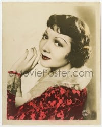 3h034 CLAUDETTE COLBERT color 8x10 still 1940s head & shoulders portrait with facsimile signature!