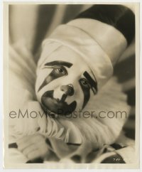 3h228 DANGEROUS CURVES 8x9.75 still 1929 incredible c/u of Clara Bow in clown makeup by Hommel!