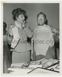 3h237 DESIRE ME candid deluxe 8x10 still 1947 Greer Garson gives birthday gifts to cameraman!