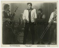 3h254 DOUBLE TROUBLE 8.25x10 still 1967 cool image of Elvis Presley performing on stage with band!