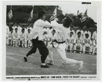 3h282 ENTER THE DRAGON 8x10 still 1973 great scene of Bruce Lee vanquishing Oharra in combat!