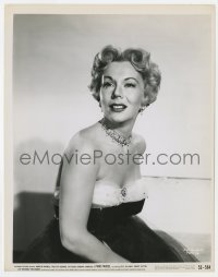 3h286 EVA GABOR 8x10.25 still 1953 seated portrait in strapless gown & cool jewelry from Paris Model