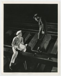 3h303 FINGERS AT THE WINDOW candid deluxe 8x10 still 1942 Lew Ayres rehearsing w/director Lederer!