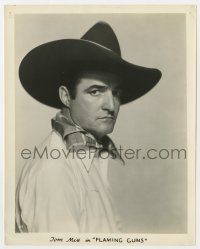 3h306 FLAMING GUNS 8x10 still 1932 best head & shoulders portrait of tough cowboy Tom Mix!