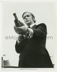 3h349 GET CARTER 8x10.25 still 1971 best image of Michael Caine with shotgun used on the one-sheet!
