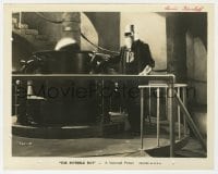 3h437 INVISIBLE RAY 8x10 still 1936 Boris Karloff in protective suit by wacky machine, Universal!
