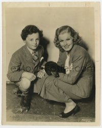 3h466 JEAN HARLOW/FREDDIE BARTHOLOMEW 8x10 still 1936 at MGM with her cute dachshund pet Adolph!