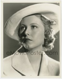 3h490 JOSEPHINE HUTCHINSON 8x10.25 still 1930s head & shoulders portrait with hat by Elmer Fryer!