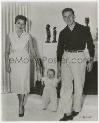 3h515 KIRK DOUGLAS 7.5x9.25 still 1956 with his wife & young son Peter, who is about to turn 1!
