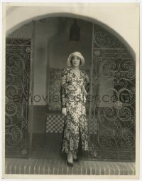 3h544 LILA LEE 7.75x10 still 1920s portrait in printed chiffon flowered gown by Elmer Fryer!