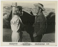 3h555 LONELY ARE THE BRAVE 8x10.25 still 1962 cowboy Kirk Douglas smiling at pretty Gena Rowlands!