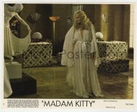 3h046 MADAM KITTY 8x10 mini LC #2 1977 full-length close up of Ingrid Thulin by statue!