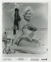 3h705 PANIC BUTTON 8.25x10 still 1964 great seated close up of sexy Jayne Mansfield in bikini!