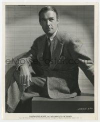 3h750 RANDOLPH SCOTT 8.25x10 still 1936 Paramount studio portrait smoking in suit & tie!