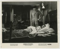 3h780 ROMAN HOLIDAY 8.25x10 still R1962 Gregory Peck standing over sleeping Audrey Hepburn!