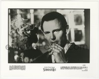 3h804 SCHINDLER'S LIST 8x10 still 1993 best close up of smoking Liam Neeson as Oskar Schindler!