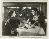 3h850 SUDDEN FEAR 8x10 key book still 1952 Jack Palance & Joan Crawford dining on train, film noir!