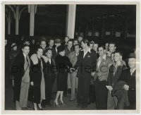3h867 TARZAN FINDS A SON candid 8x10 still 1939 Johnny Weissmuller greeting fans at train station!