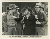 3h882 THEY MADE ME A CRIMINAL 8x10.25 still 1939 three tough guys confront tougher John Garfield!