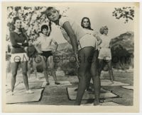 3h892 TICKLE ME 8x10 still 1965 Jocelyn Lane & other sexy girls exercising outdoors on mats!