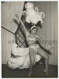 3h933 VICTORIA ALVAREZ 6.75x9.25 still 1960s sexy dancer in skimpy showgirl outfit by Bengt Adin!