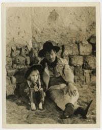 3h935 VIVA VILLA candid 8x10.25 still 1934 Wallace Beery & daughter Carol Ann in Mexican outfit!