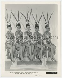 3h941 WEEK-END IN HAVANA 8x10.25 still 1941 five sexy showgirls in Carmen Miranda-like outfits!