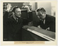 3h966 WIVES UNDER SUSPICION 8x10.25 still 1938 Warren William grills Ralph Morgan in court!