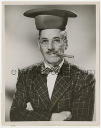 3h986 YOU BET YOUR LIFE TV 7x9 still 1956 Groucho Marx wearing hat upside-down & smoking cigar!