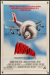 3j018 AIRPLANE 1sh 1980 classic zany parody by Jim Abrahams and David & Jerry Zucker!