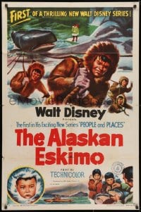 3j022 ALASKAN ESKIMO 1sh 1953 Walt Disney, art of arctic natives, People & Places series!