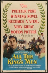 3j026 ALL THE KING'S MEN 1sh 1949 Louisiana Governor Huey Long biography with Broderick Crawford!
