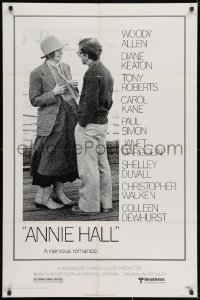 3j040 ANNIE HALL 1sh 1977 full-length Woody Allen & Diane Keaton in a nervous romance!