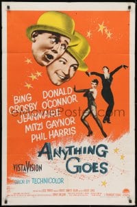 3j044 ANYTHING GOES 1sh 1956 Bing Crosby, Donald O'Connor, Jeanmaire, music by Cole Porter!