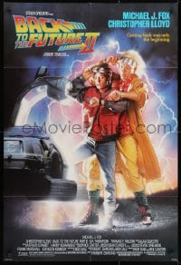 3j058 BACK TO THE FUTURE II 1sh 1989 Michael J. Fox as Marty, synchronize your watches!