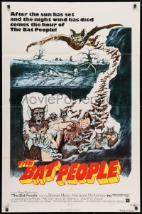 3j064 BAT PEOPLE revised 1sh 1974 AIP, Stewart Moss, cool horror artwork, It Lives By Night!