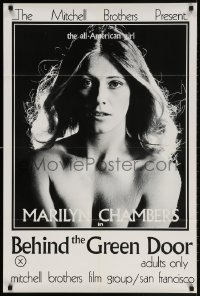 3j070 BEHIND THE GREEN DOOR 24x36 1sh 1972 Mitchell Bros' classic, c/u sexy naked Marilyn Chambers!