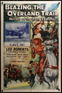 3j095 BLAZING THE OVERLAND TRAIL chapter 12 1sh 1956 art of Heroes of the Pony Express, Cave In!