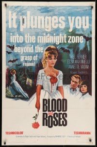 3j097 BLOOD & ROSES 1sh 1961 Et mourir de plaisir, Roger Vadim, sexiest vampire Annette Vadim!