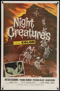 3j135 CAPTAIN CLEGG 1sh 1962 Hammer, horror art of skeletons riding skeleton horses, Night Creatures