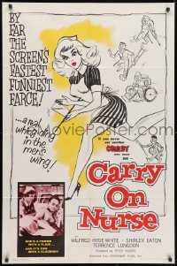 3j136 CARRY ON NURSE 1sh 1960 English hospital sex, the screen's fastest funniest farce!