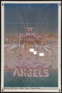 3j167 COMING OF ANGELS 1sh 1977 Leslie Bovee, Jamie Gillis, unusual sexy artwork!