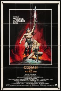 3j169 CONAN THE BARBARIAN int'l 1sh 1982 Arnold Schwarzenegger & sexy Sandahl Bergman by Casaro!