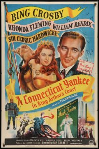 3j171 CONNECTICUT YANKEE IN KING ARTHUR'S COURT 1sh 1949 Bing Crosby, sexy Rhonda Fleming!
