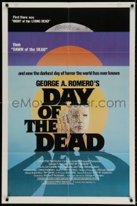 3j194 DAY OF THE DEAD 1sh 1985 George Romero's Night of the Living Dead zombie horror sequel!